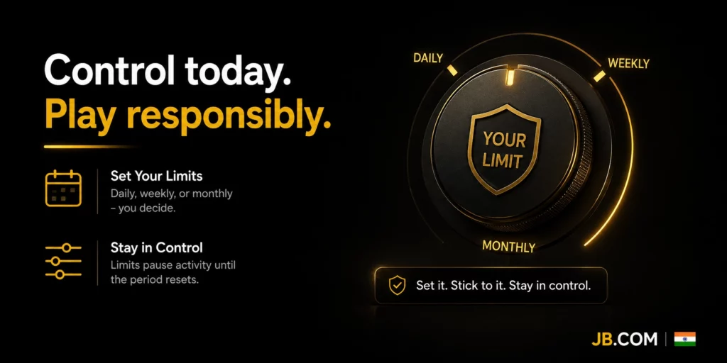 JB.COM responsible gaming tools with customizable daily, weekly and monthly limits